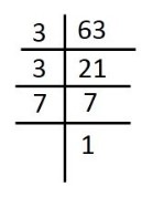 Factor tree for 63