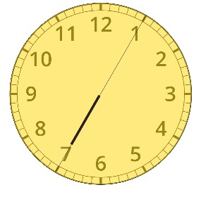 Clock showing start at 7