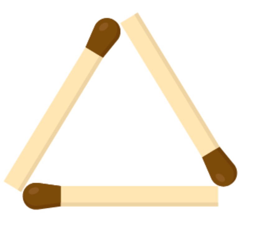 Triangle with 3 matchsticks