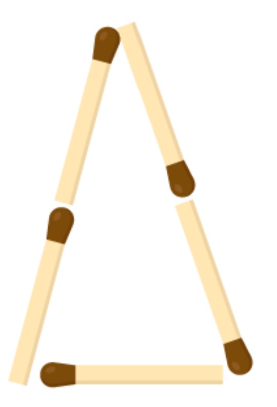 Triangle with 5 matchsticks