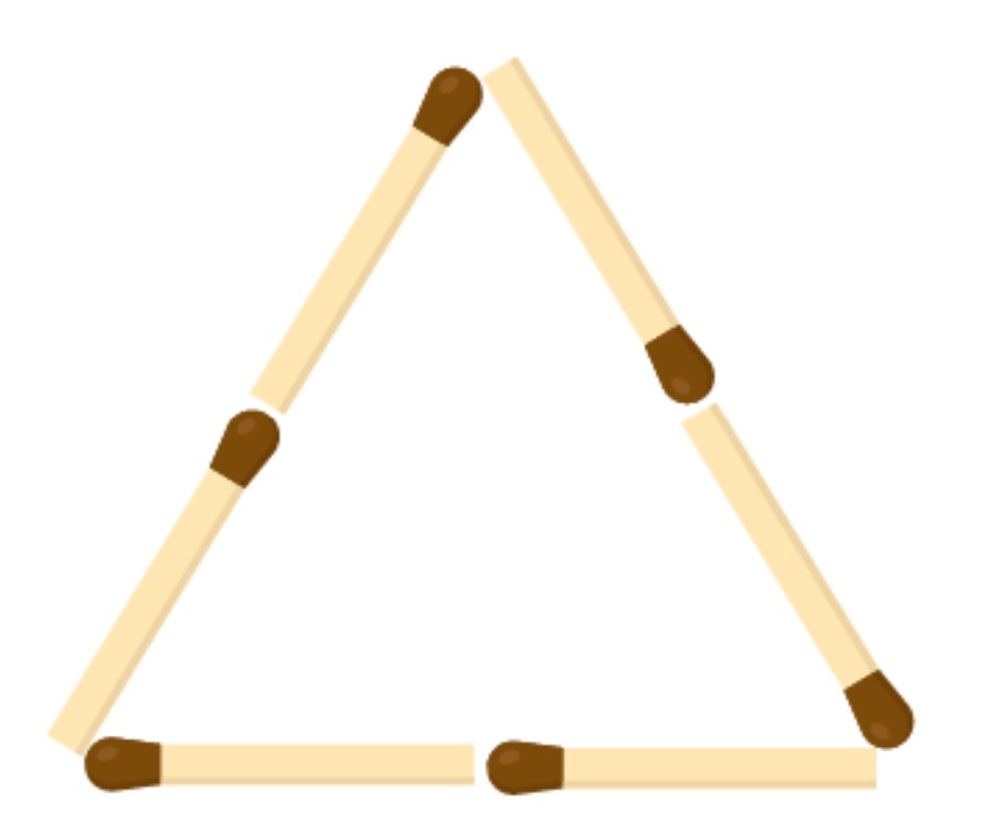 Triangle with 6 matchsticks